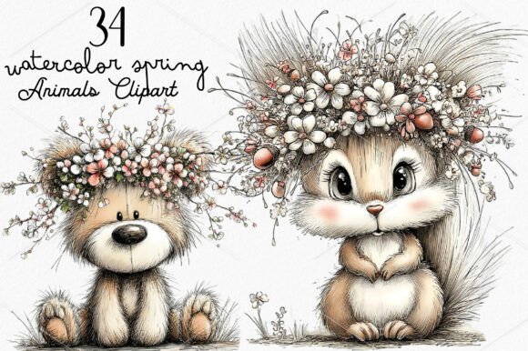Download Watercolor Spring Animals Clipart Bundle - Anima Collection