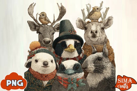 Download Quirky Animals Christmas Sublimation - Anima Collection