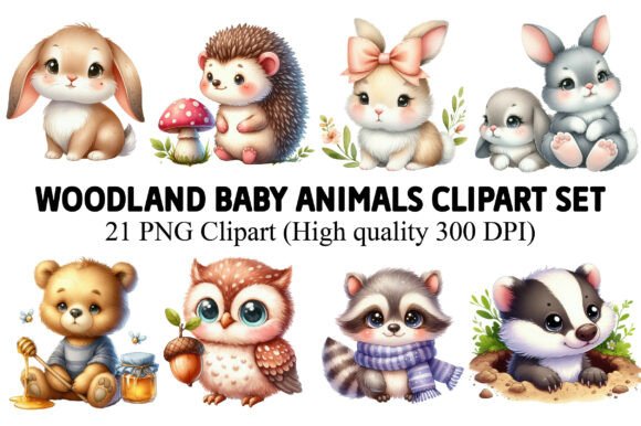Download Woodland Baby Animals Clipart Set - Anima Collection