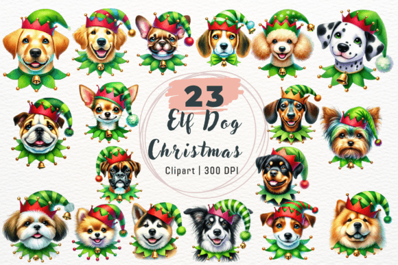 Download Watercolor Cute Elf Dog Animals Clipart - Anima Collection