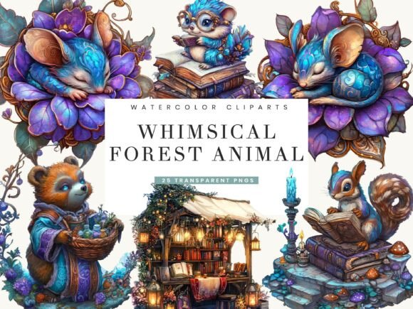 Download Whimsical Forest Animal Clipart Bundle - Anima Collection