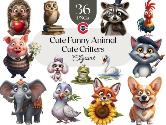 Download Happy Funny Animal Cute Critters Clipart - Anima Collection