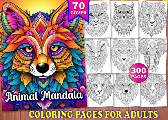Download 300 Adults Animal Mandala Coloring Pages - Anima Collection