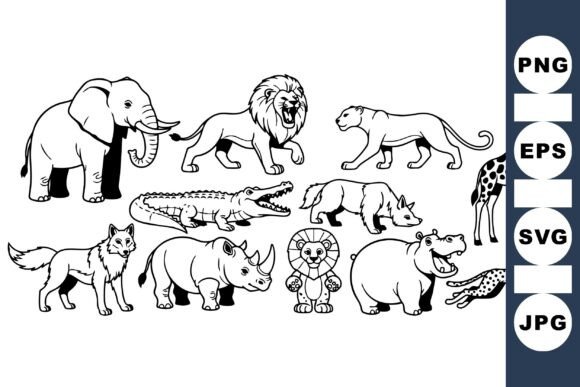 Download Wild Safari Animal Clipart Set - Anima Collection