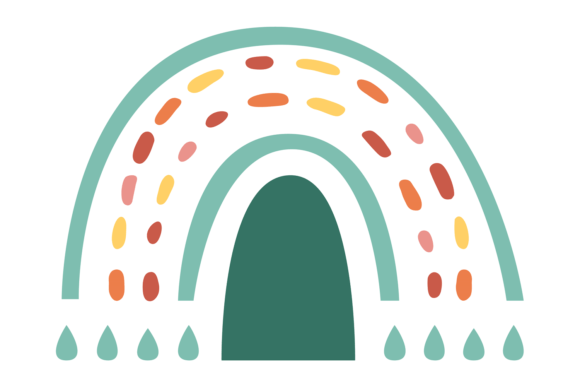 Download Doodle Rainbow with Rain Drops. Scandina - Rain drops Collection