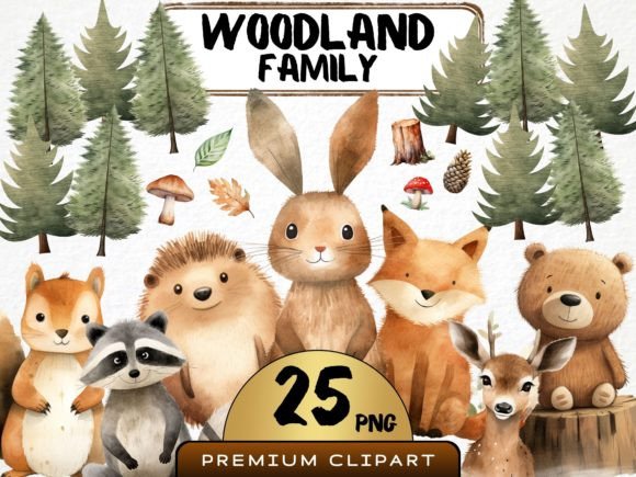 Download Cute Woodland Animal Clipart PNG Bundle - Anima Collection