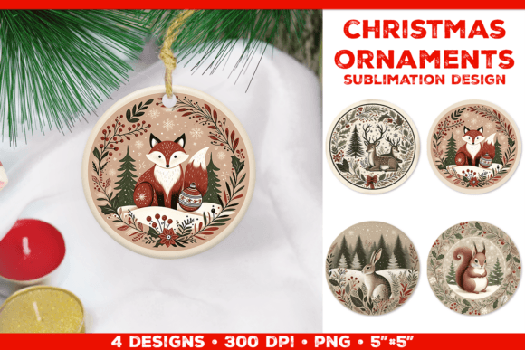 Download Cozy Woodland Animals Christmas Ornament - Anima Collection