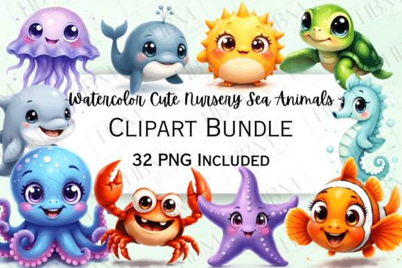 Download Cute Watercolor Ocean Animals Clipart - Anima Collection