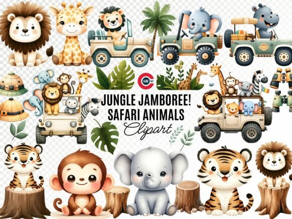 Download Safari Animals Watercolor Clipart Bundle - Anima Collection