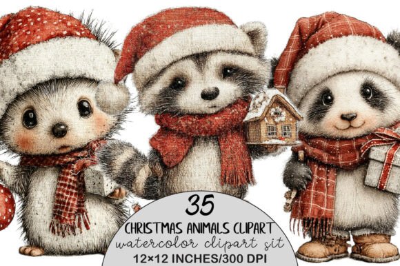 Download Cute Christmas Animals Clipart - Anima Collection