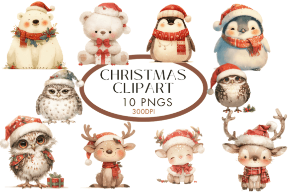 Download Santa Hat Christmas Animals Clipart - Anima Collection