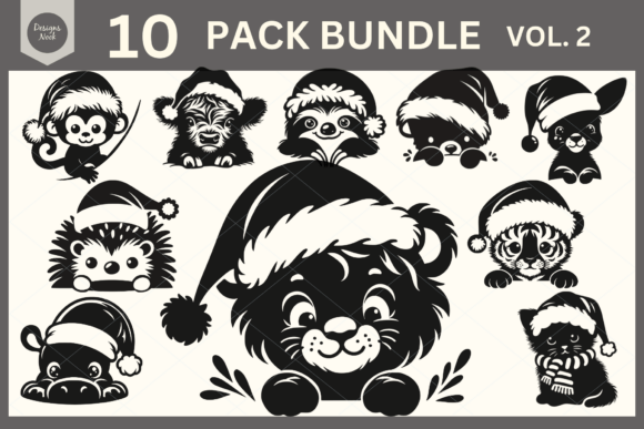 Download Santa Animals SVG Clipart Silhouette PNG - Anima Collection