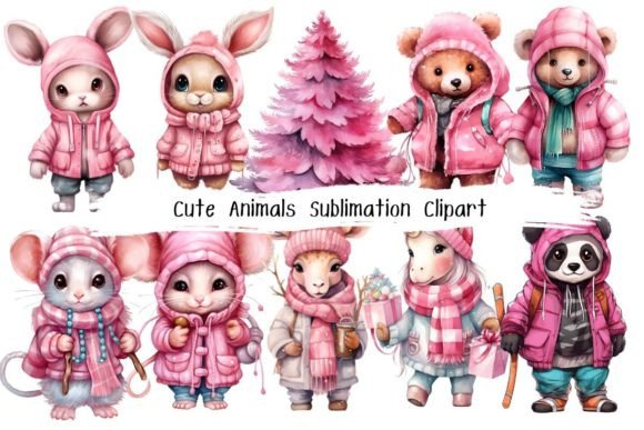 Download Cute Animals Sublimation Clipart - Anima Collection