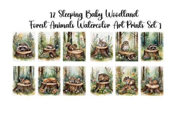 Download Woodland Forest Sleeping Baby Animals - Anima Collection