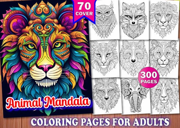 Download 300 Adults Animal Mandala Coloring Book - Anima Collection