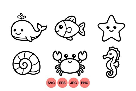 Download Cute Sea Animal Svg Icons - Anima Collection