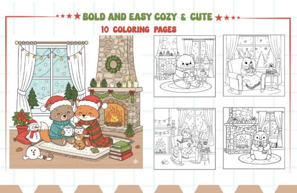 Download Bold and Easy Cozy &amp; Cute Coloring Pages - Premium Resources
