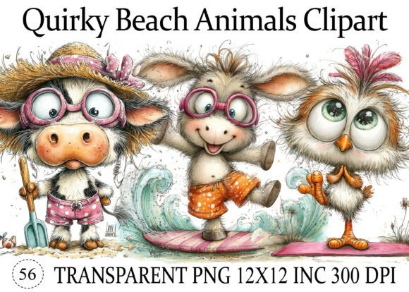 Download Quirky Beach Animals PNG Clipart - Anima Collection