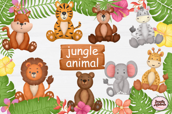 Download Watercolor Animal Jungle Clipart - Anima Collection